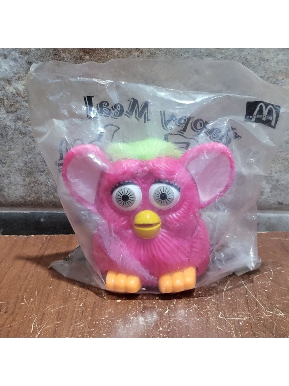 McDonalds Happy Meal Pink Green Furby Toy 1998 Sealed Original Plastic Packaging